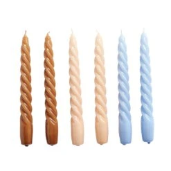 Hay Spiralkerzen, 6 Stück, Karamell – Pfirsichfarben – Lavendel