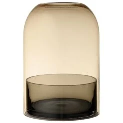 AYTM Windlicht Tota, Bernsteinfarben – Schwarz