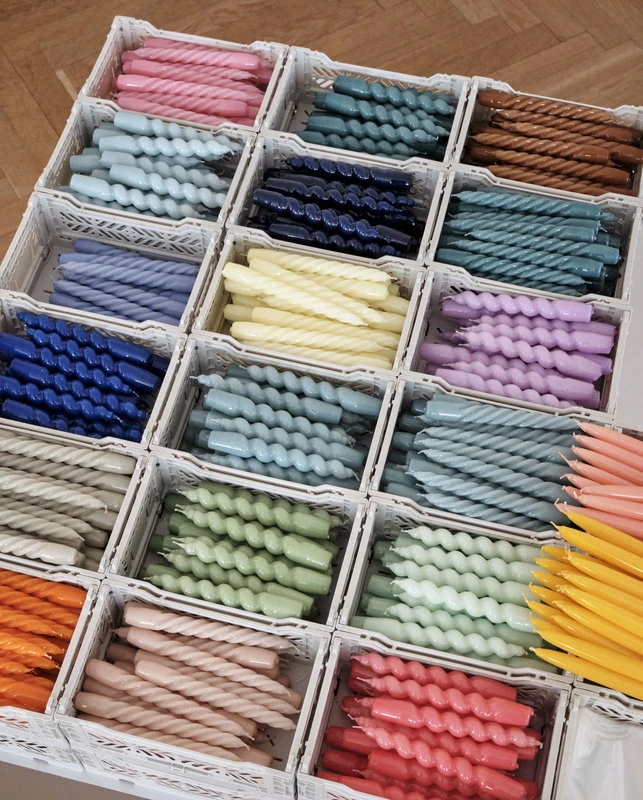 Hay Spiralkerzen, 6 Stück, Blau - Dunkelrosa - Dunkles Pfirsichrosa 5 Hay Spiralkerzen, 6 Stück, Blau - Dunkelrosa - Dunkles Pfirsichrosa – Bild 3