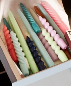 Hay Twist Kerzen, 6 Stück, Dunkelrosa - Dunkler Pfirsich - Zitrus -Wohnaccessoires Angebote Candle Spiral Candle Twist Candle Conical 2