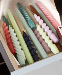 Hay Spiral Kerzen, 6 Stück, Mintgrün - Aquamarin - Grün -Wohnaccessoires Angebote Candle Spiral Candle Twist Candle Conical