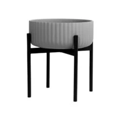 Klorofyll Pflanzgefäß Mit Ständer, Niedrig, Grau