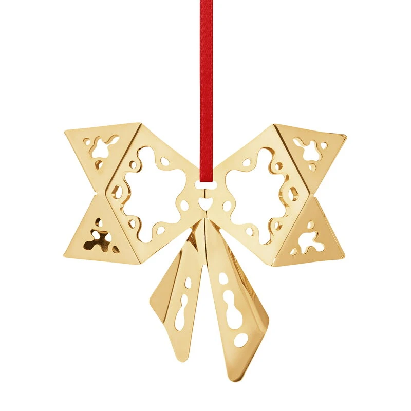 Georg Jensen Ornament 2022, Sammlerstück, Schleife, Vergoldetes Messing 2 Georg Jensen Ornament 2022, Sammlerstück, Schleife, Vergoldetes Messing