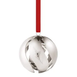 Georg Jensen Ornament 2022, Sammlerstück, Kugel, Palladiertes Messing