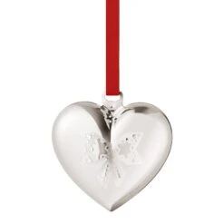 Georg Jensen Ornament 2022, Sammlerstück, Herz, Palladiertes Messing