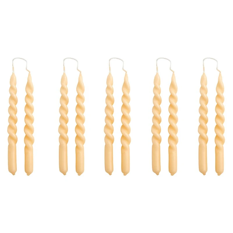 Hay Mini Swirl Kerzen, 10 Stück, Beige 3 Hay Mini Swirl Kerzen, 10 Stück, Beige