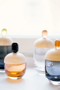 Aufbewahrungsglas Lyyli, Klein, Orange-grau -Wohnaccessoires Angebote Lyylit KNuutinen AnnaSalmisalo 1