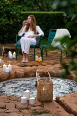 Outdoor LED-Stumpenkerze, 7,8 X 7,8 cm, Weiß -Wohnaccessoires Angebote Outdoor Candles citrus garden fountain large