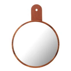 Q5 Allé Spiegel, Nussbaum – Leder Braun