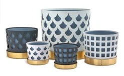 Klong Blumentopf Trio, Blau, Quadrat -Wohnaccessoires Angebote trio series noresize